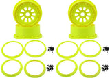 Wheel & Beadlock sets 1.0 Losi Rims Black / Yellow / White Pair or Set