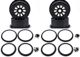 Wheel & Beadlock sets 1.0 Losi Rims Black / Yellow / White Pair or Set