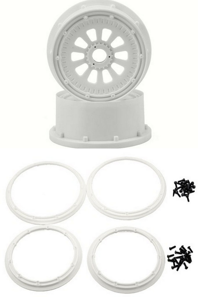 Wheel & Beadlock sets 1.0 Losi Rims Black / Yellow / White Pair or Set
