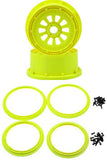 Wheel & Beadlock sets 1.0 Losi Rims Black / Yellow / White Pair or Set