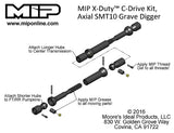 MIP X-Duty™, Center Drive Kit, 120mm to 145mm w/ 5mm Hubs, Axial SMT10 Monster Trucks #18190