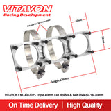 VITAVON CNC Alu7075 Triple 40mm Fan Holder & Belt Lock dia 56-70mm with 40mm Fan&Fan cover - Vitavon - VT00039