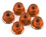 1UP Racing 3mm Aluminum Flanged Locknuts w/Chamfered Finish (Orange) (6)