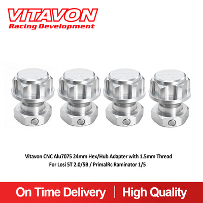 Vitavon CNC Alu7075 24mm Hex/Hub Adapter with 1.5mm ThreadFor Losi 5T 2.0/5B/PrimalRc Raminator 1/5 - Vitavon - 5T00085-1