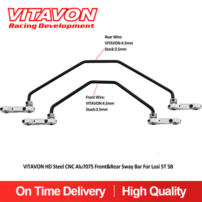 VITAVON HD Steel CNC Alu7075 Front & Rear Sway Bar For Losi 5T 5B - Vitavon - DBXL233-1-2