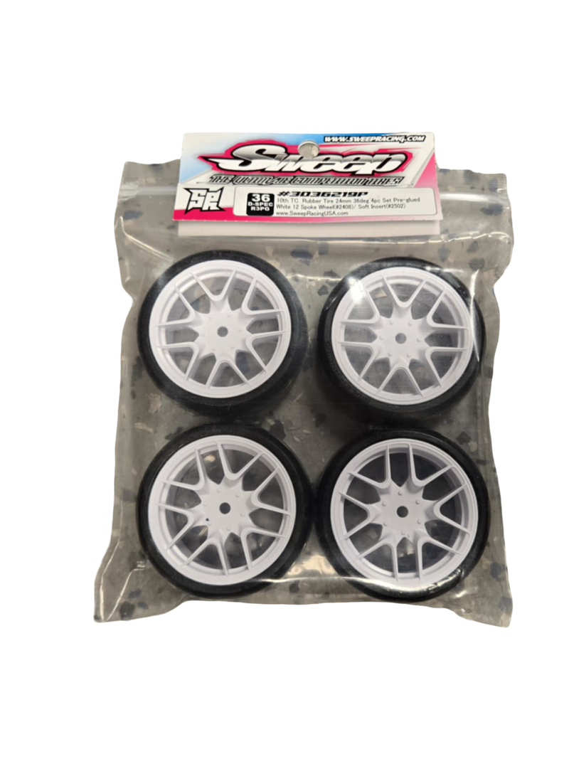 テ*ン様 ALIGN T-REX450＋ボディーキット Sweep - D36 D-SPEC Asphalt TC tire 4pc set Pre-glued - Thick Soft