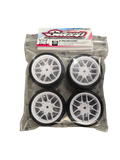 Sweep - D36 D-SPEC Asphalt TC tire 4pc set Pre-glued - Thick Soft Insert - White 12 Spoke Wheels