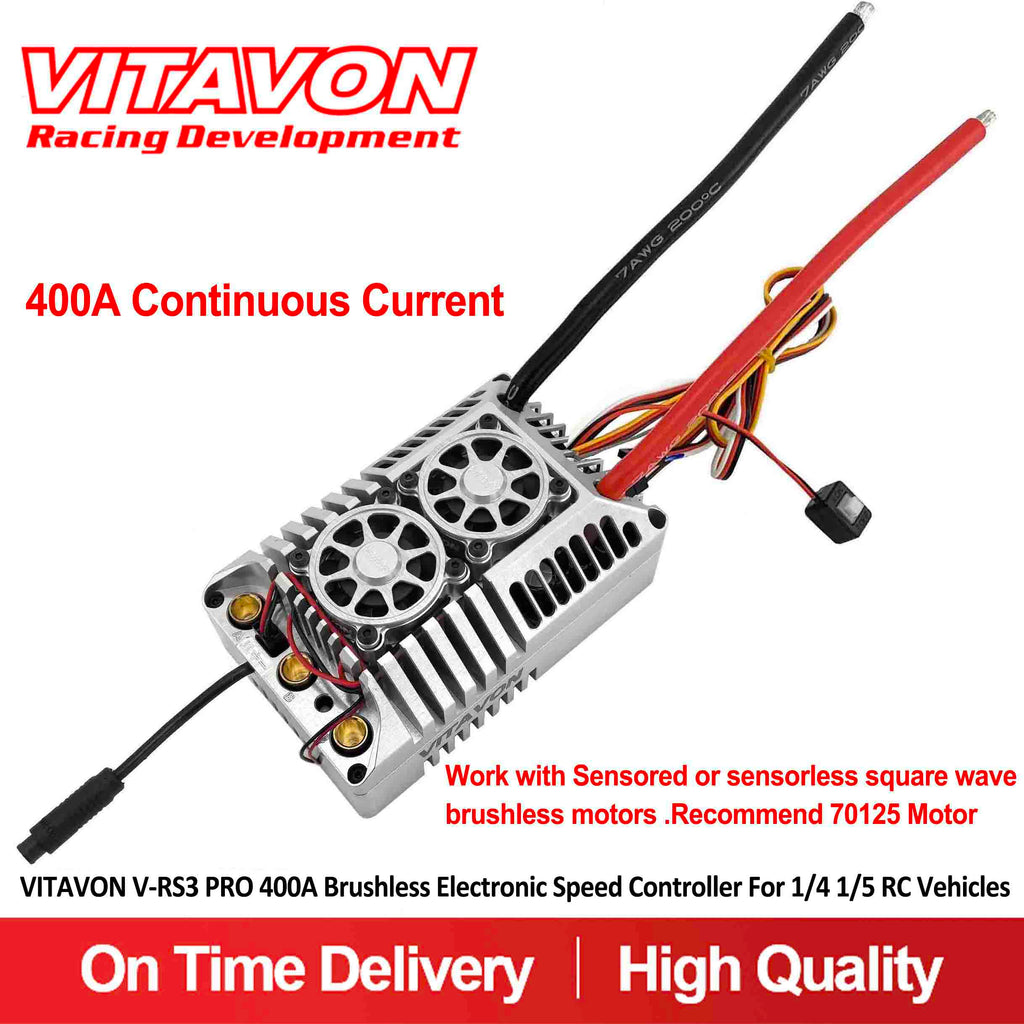 VITAVON V-RS3 PRO 400A Brushless Electronic Speed Controller For 1/4 1/5 RC Vehicles - Vitavon - 5T00093