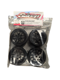 Sweep - D36 D-SPEC Asphalt TC tire 4pc set Pre-glued - Thick Soft Insert - Black 12 Spoke Wheels