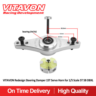 VITAVON Redesign Steering Damper 15T Servo Horn for 1/5 Scale 5T 5B DBXL Kraton 8S - Vitavon  -DBXL200