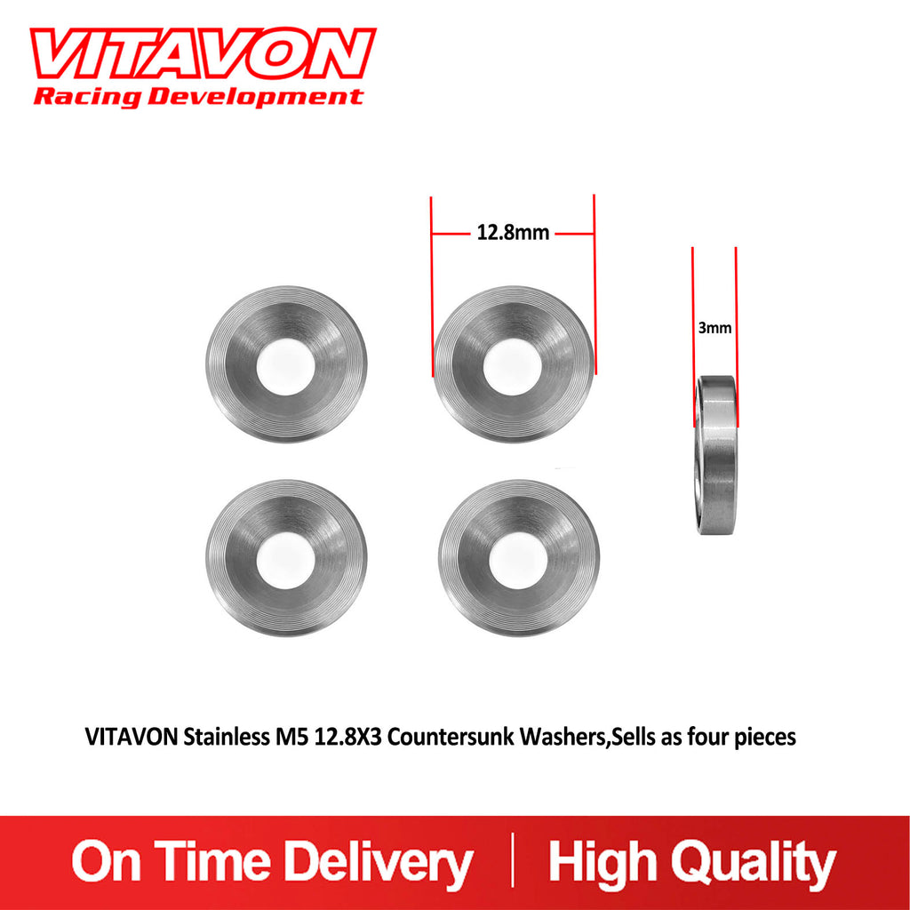 VITAVON Stainless M5 12.8X3 Countersunk Washers (4 Pieces/Pack) - Vitavon