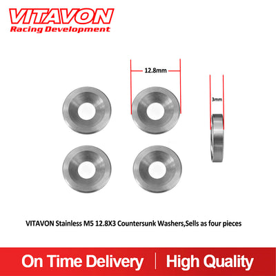 VITAVON Stainless M5 12.8X3 Countersunk Washers (4 Pieces/Pack) - Vitavon