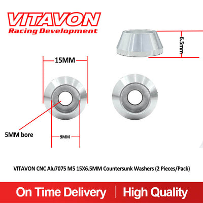 VITAVON CNC Alu7075 M5 M6 Countersunk Washers (2 Pieces/Pack) - Vitavon