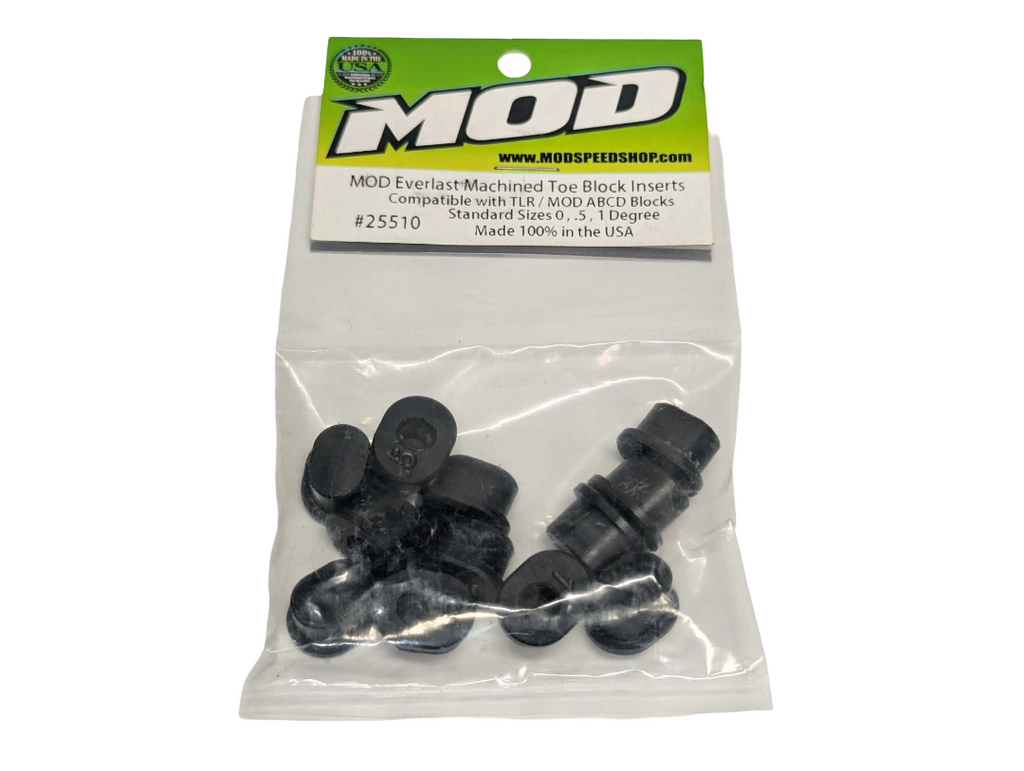 0 / .5 / 1 (Standard) Machined Delrin Inserts for Stock and MOD ABCD Adjustable Hinge pin Blocks Losi/TLR 5t/5B