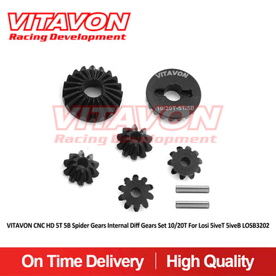 VITAVON CNC HD 5T 5B Spider Gears Internal Diff Gears Set 10/20T For Losi 5iveT 5iveB LOSB3202 - Vitavon - 5T20057
