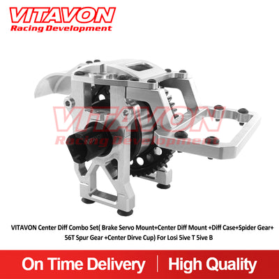 VITAVON Center Diff Combo Set( Brake Servo Mount+Center Diff Mount +Diff Case+Spider Gear+56T Spur Gear +Center Dirve Cup) For Losi 5ive T 5ive B - Vitavon - 5T00063