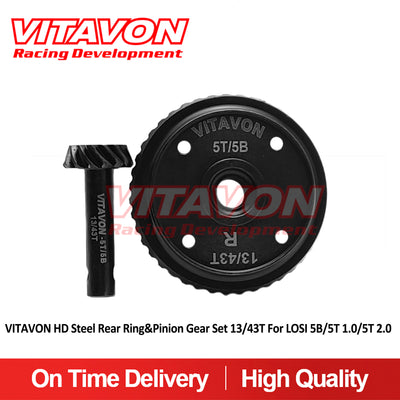 VITAVON HD Steel Rear Ring&Pinion Gear Set 13/43T For LOSI 5B/5T 1.0/5T 2.0 - Vitavon - VITAVON HD Steel Rear Ring&Pinion Gear Set 13/43T For LOSI 5B/5T 1.0/5T 2.0 - Vitavon - 5T20048