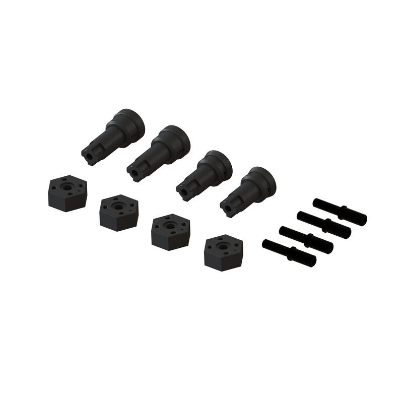 Wheel Axle and Hub Set B: GROM, LOSI NASCAR - ARA311229