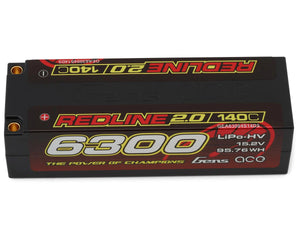 Gens Ace Redline 2.0 4S LiHV Battery 140C (15.2V/6300mAh) w/5.0mm bullets