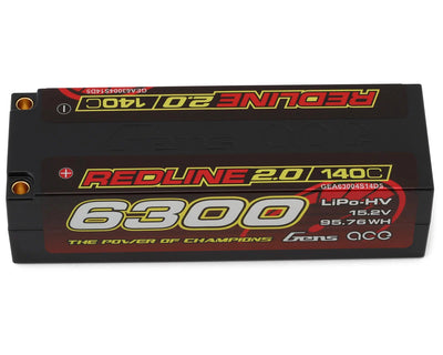 Gens Ace Redline 2.0 4S LiHV Battery 140C (15.2V/6300mAh) w/5.0mm bullets (Buggy)