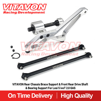 VITAVON Rear Chassis Brace Support & Front Rear Drive Shaft & Bearing Support For Losi 5 iveT 2.0 GAS - Vitavon - 5T20020