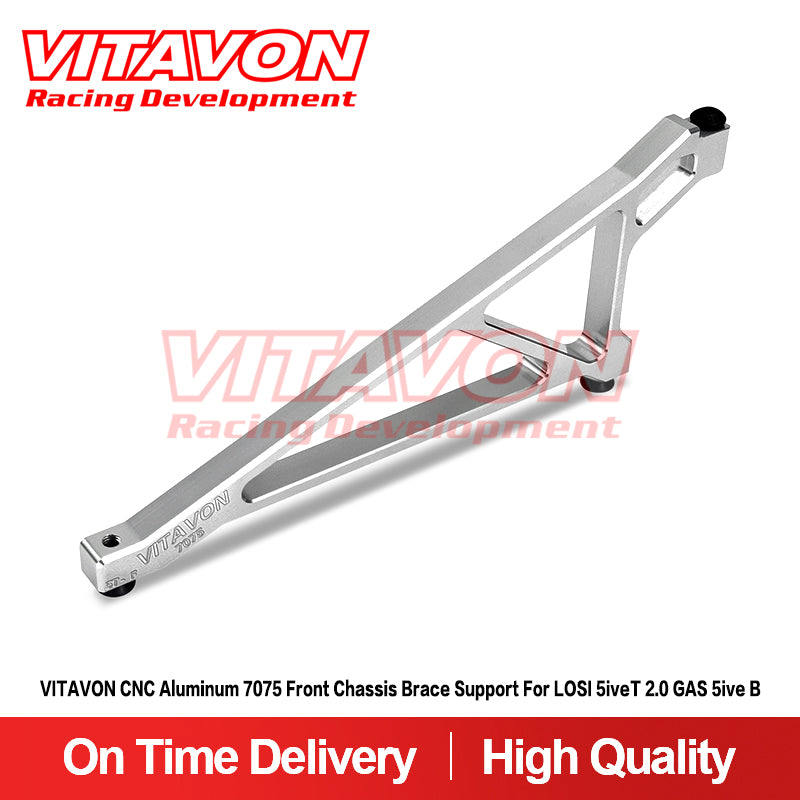 VITAVON CNC Aluminum 7075 Front Chassis Brace Support For LOSI 5iveT 2.0 GAS 5ive B - Vitavon - 5T20022