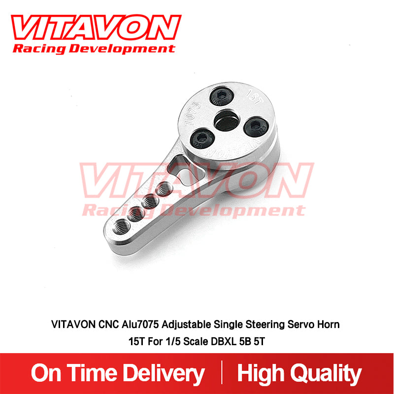 VITAVON Adjustable CNC Alu7075 Single Steering Servo Horn 15T For 1/5 Scale DBXL 5B 5T - Vitavon - DBXL087