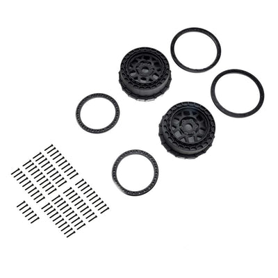 Wheel and Beadlock Set, Black (2): 5IVE-T 3.0 - PRO287803