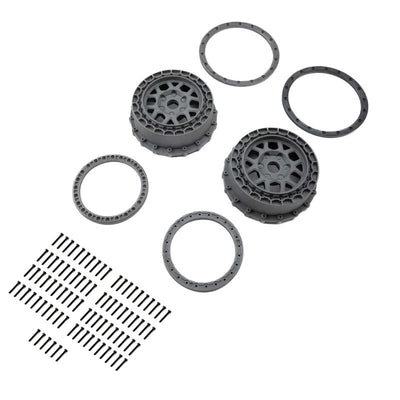 Wheel and Beadlock Set, Gray (2): 5IVE-T 3.0 - PRO287805