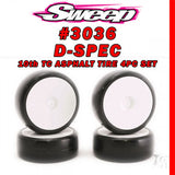 Sweep - D36 D-SPEC Asphalt TC tire 4pc set Pre-glued - Thick Soft Insert - Dish Wheels