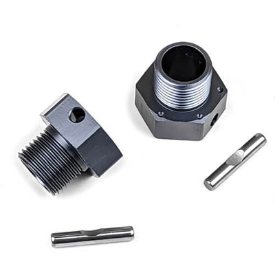 Wheel Hubs (+3mm offset, 17mm, gun metal ano, w/pins, 2pcs)