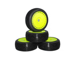 DIALED-RC V7 Soft 1/8 Buggy Tires Pre-Glued (Pre-mounted) (Yellow Spoke) (4) - DRC-9420-V7SGY