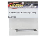 Team Associated 33.5mm RC8 B/T 3/4 Factory Team "Chrome Finish" Front Shock Shaft (2)