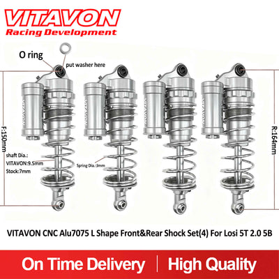 VITAVON CNC Alu 7075 L Shape Front&Rear Shock Set(4) For Losi 5T 2.0 5B - Vitavon - 5T00066