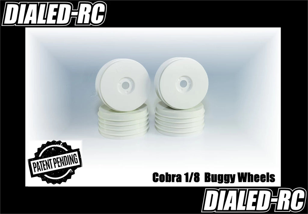 DIALED-RC 1/8 Buggy Cobra Dish Wheels (White) (4)