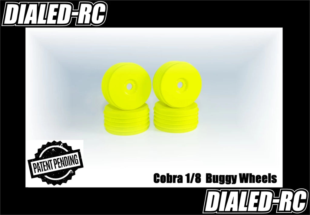DIALED-RC 1/8 Buggy Cobra Dish Wheels (Yellow) (4)