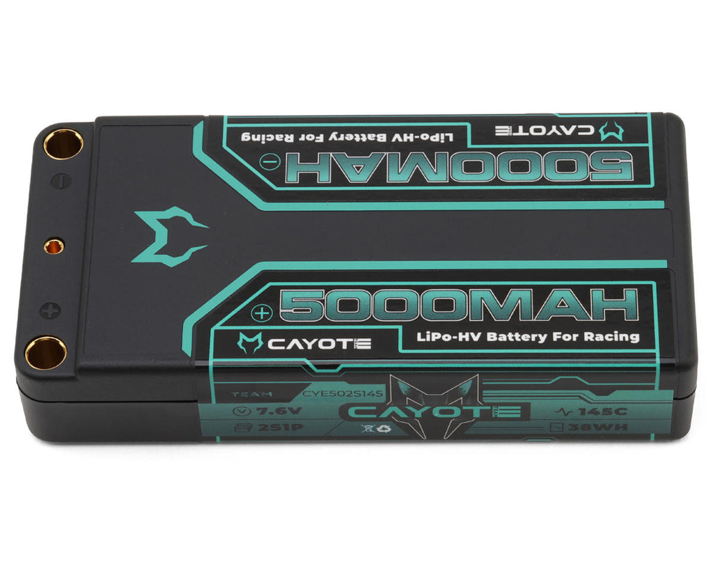 Cayote 2S 145C LCG Shorty LiHV Battery (7.6V/5000mAh) w/5mm Bullets