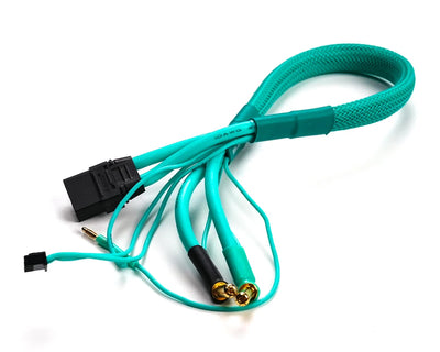 Cayote Power 2S LiPo XT90 Charge Lead (Female XT90 to 5mm Bullets) (620mm) w/3-Pin JST-XH Balance Plug (Aurora Green) - CYECW01