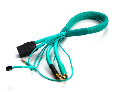 Cayote Power 2S LiPo XT90 Charge Lead (Female XT90 to 5mm Bullets) (450mm) w/3-Pin JST-XH Balance Plug (Aurora Green) - CYECW02