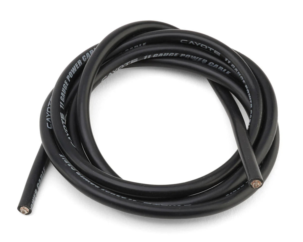 Cayote Thin-Wall Silicone Wire (Black) (1 Meter) (11AWG)