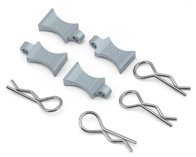 Hobby Details Pro Aluminum Easy Pull 1/10 & 1/8 Body Clips (Silver) (4) - DTT-DTEL01071C