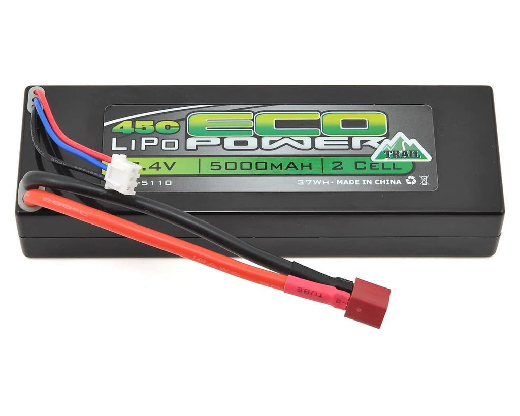 EcoPower "Trail" 2S 45C Hard Case LiPo Battery (7.4V/5000mAh) (w/T-Style Connector) - ECP-5110