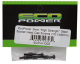 EcoPower 3mm "High Strength" Steel Socket Head Cap Screws (10) (3x6mm) - ECP-H-1202