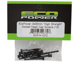 EcoPower 3mm "High Strength" Steel Socket Head Cap Screws (10) (3x30mm) - ECP-H-1212