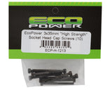 EcoPower 3mm "High Strength" Steel Socket Head Cap Screws (10) (3x35mm) - ECP-H-1213