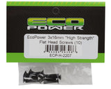 EcoPower 3mm "High Strength" Steel Flat Head Screws (10) (3x16mm) - ECP-H-2207