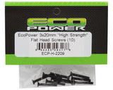 EcoPower 3mm "High Strength" Steel Flat Head Screws (10) (3x20mm) - ECP-H-2209