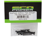 EcoPower 3mm "High Strength" Steel Flat Head Screws (10) (3x25mm) - ECP-H-2210