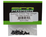 EcoPower 4mm "High Strength" Steel Flat Head Screws (10) (4x10mm) - ECP-H-2302