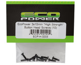 EcoPower 3mm "High Strength" Steel Button Head Screws (10) (3x10mm) - ECP-H-3203